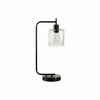 Monarch Specialties Lighting, 20 in.H, Table Lamp, Usb Port, Black Metal, Glass Shade, Modern I 9637